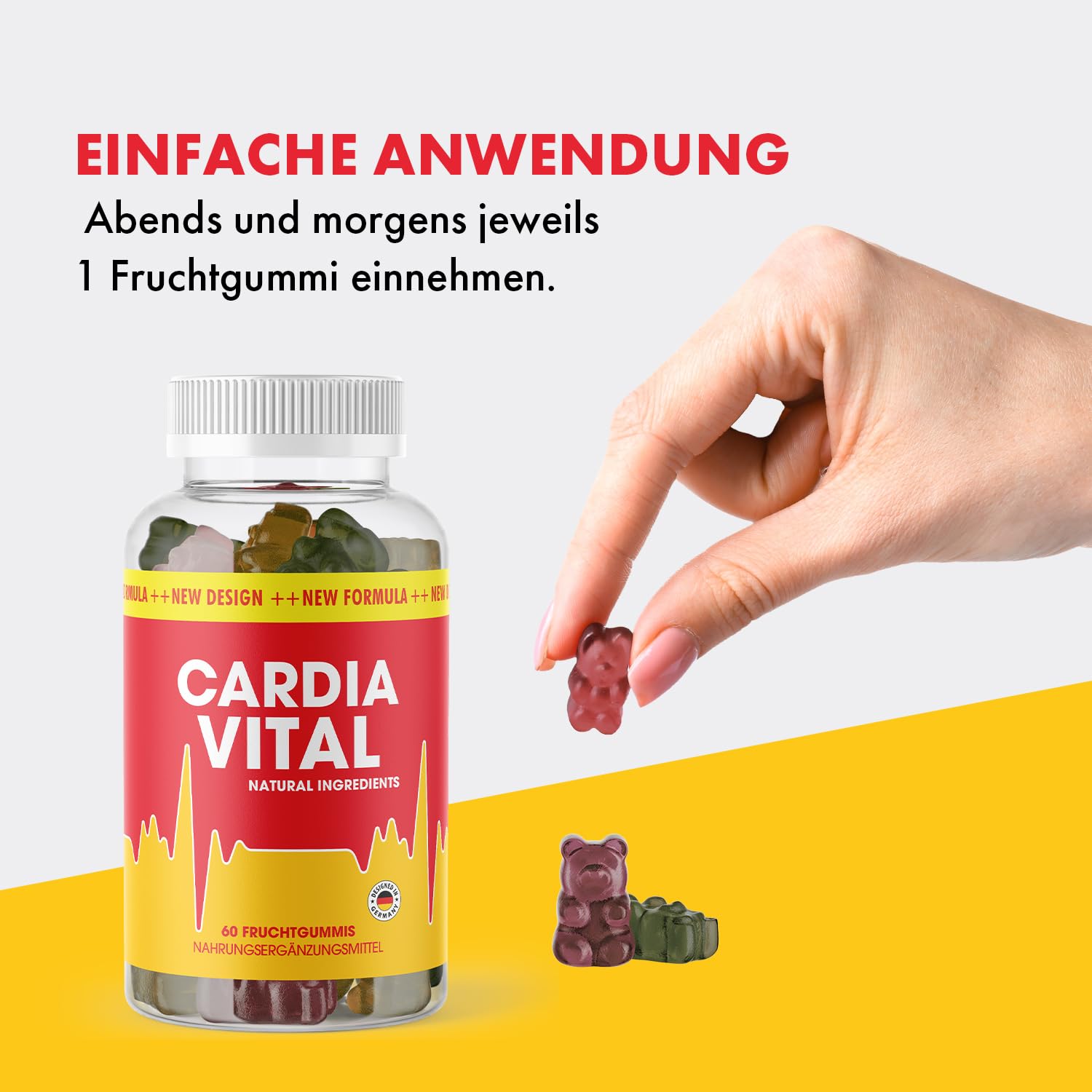 Cardiavital Fruchtgummies | Ideal begleitend für dein Ziel | für Männer & Frauen | Inhalt 60 Gummies