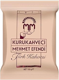 KURUKAHVECI MEHMET EFENDI Turkish Coffee, Arabica Beans, Roasted Ground,Rich Aroma, Fresh, Medium to Heavy-bodied, Original Taste Since 1871 (3.52 OZ / 100 Gr)