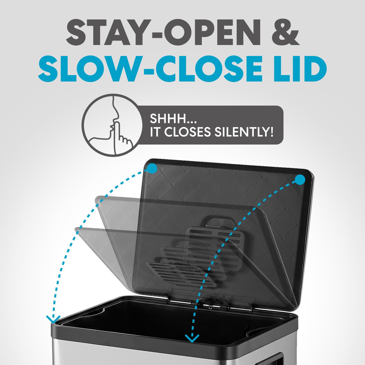 Simpli-Magic Stainless Steel Trash Can - Foot Pedal & Filter -5 Simpli-Magic Stainless Steel Trash Can - Foot Pedal & Filter -5