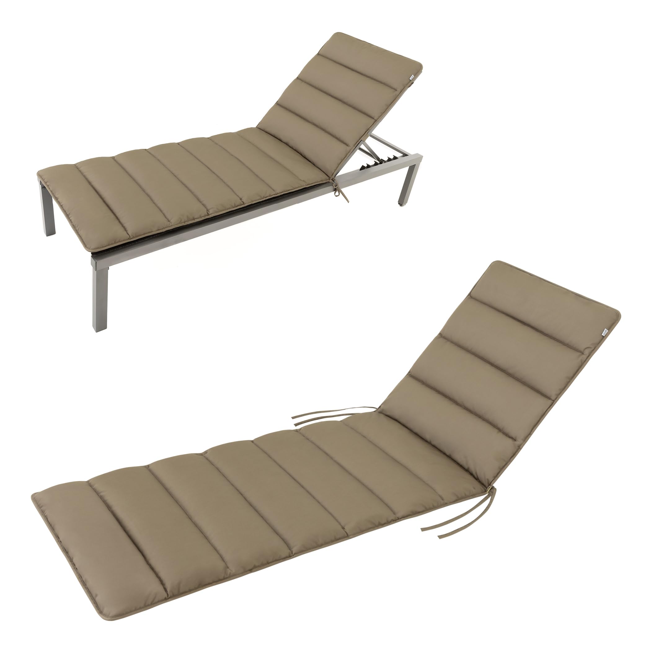 HAVE A SEAT Living - Auflage Gartenliege Flair | 200x60 cm - Weiche Universal Sonnenliege Auflage Dünn - Komfortabel, Wetterfest, Waschbar bis 95° C - Made in Germany (200x60 cm, Goldbraun)