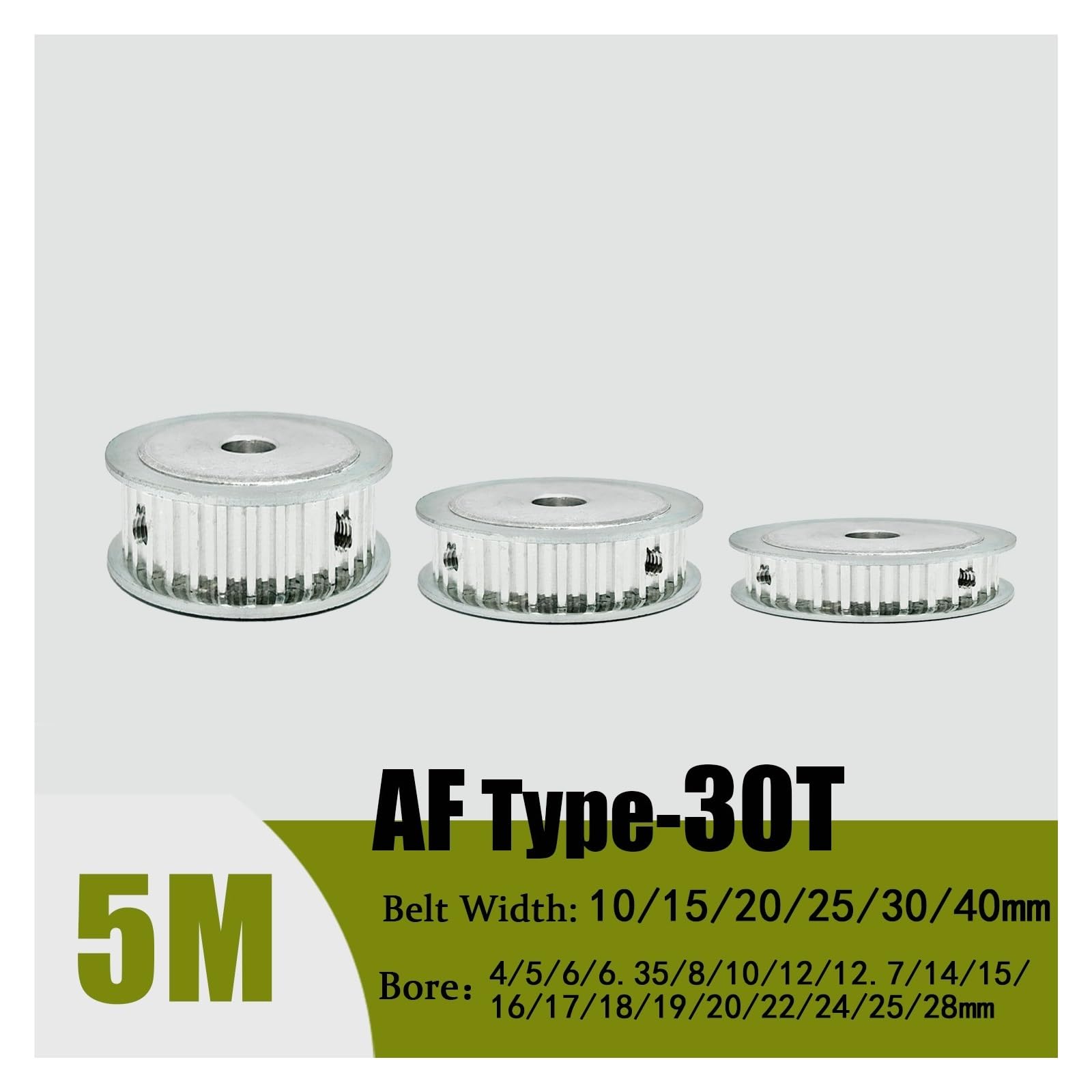 1/5 piezas HTD5M 30 dientes Polea de distribución 5M HTD AF 30T Ancho de correa 10 mm Diámetro interior 4-28 mm Polea de rueda dentada(22mm,5pcs 10mm)