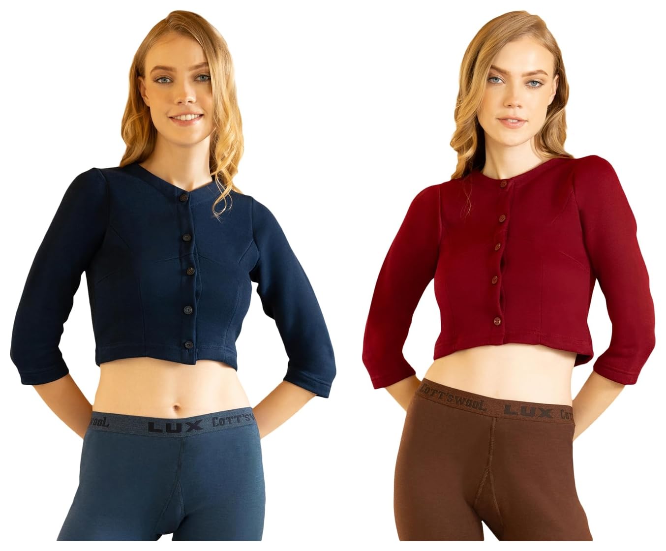 lux cott's wool Lux Cottswool Women's Solid Regular (Cottswool_Blouse_Maroon 95) & Lux Cottswool Women's Solid Regular (Cottswool_Blouse_Blue 95)-picture-19