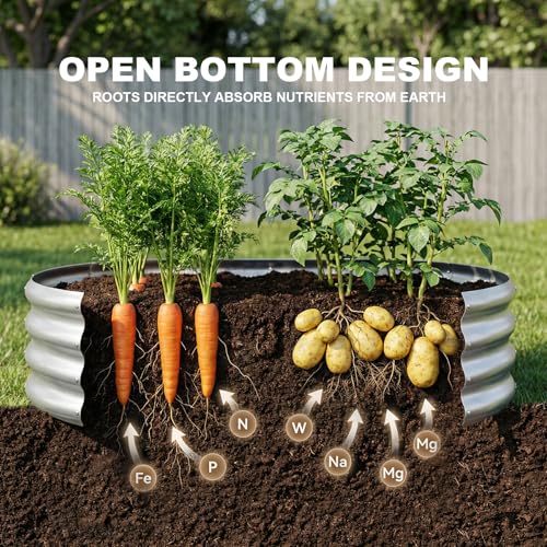 Image of Land Guard 2 Pack 4x2x1ft Galvanized Raised Garden Bed Outdoor, Heavy Duty Bottomless Metal Raised Planter Box for Vegetables, Flowers, Herbs, Backyard Patio Gardening, Silver