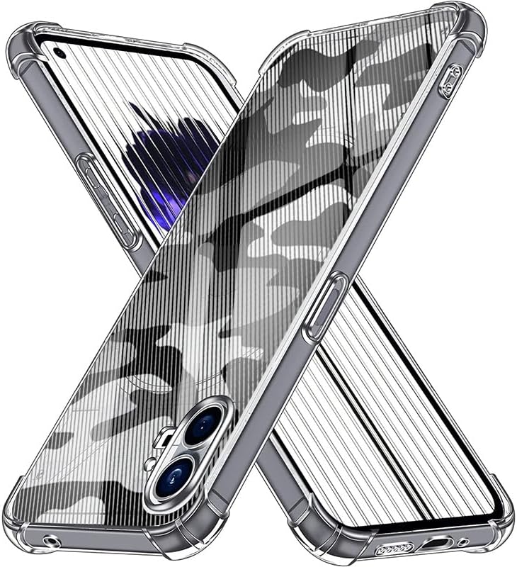 ALLNEWELOOKFor Nothing Phone 1 Case, Full Protection, Case Friendly, Bubble Free, Silicone Transparent Camouflage Soft TPU Cover Clear (Camouflage)