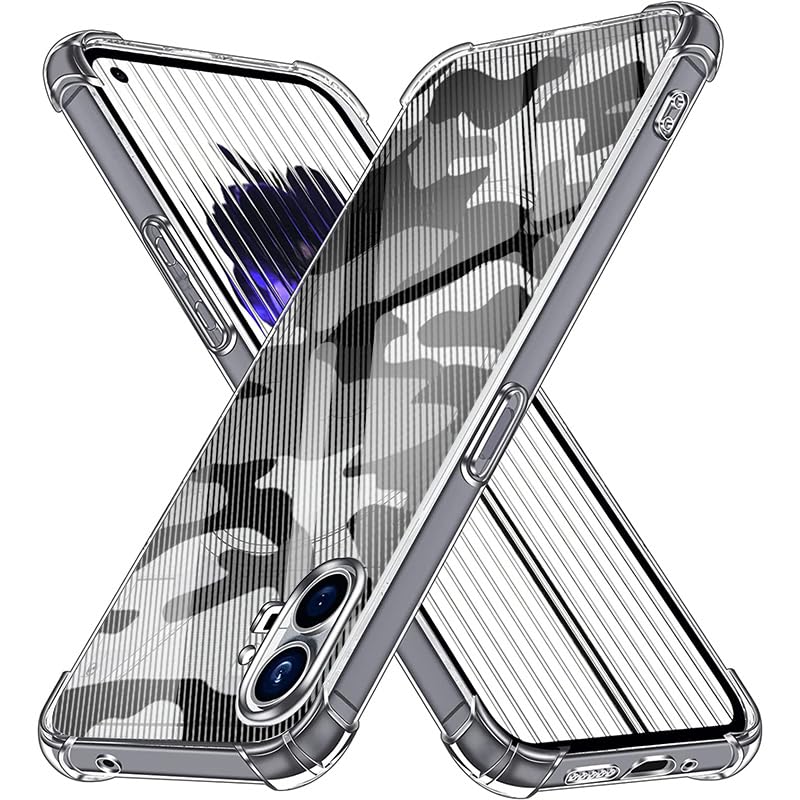ALLNEWELOOKFor Nothing Phone 1 Case, Full Protection, Case Friendly, Bubble Free, Silicone Transparent Camouflage Soft TPU Cover Clear (Camouflage)