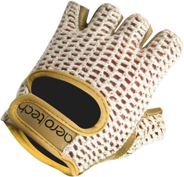 AERO|TECH|DESIGNS | Crochet Cycling Gloves | Gel Padded Palms | Natural Leather and Cotton