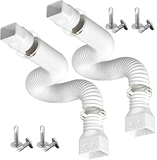 Rain Gutter Downspout Extensions Flexible, Drain Downspout Extender,AOPANDA Down Spout Drain Extender, Gutter Connector Rainwater Drainage,Extendable from 21 to 60 Inches，White-2pack