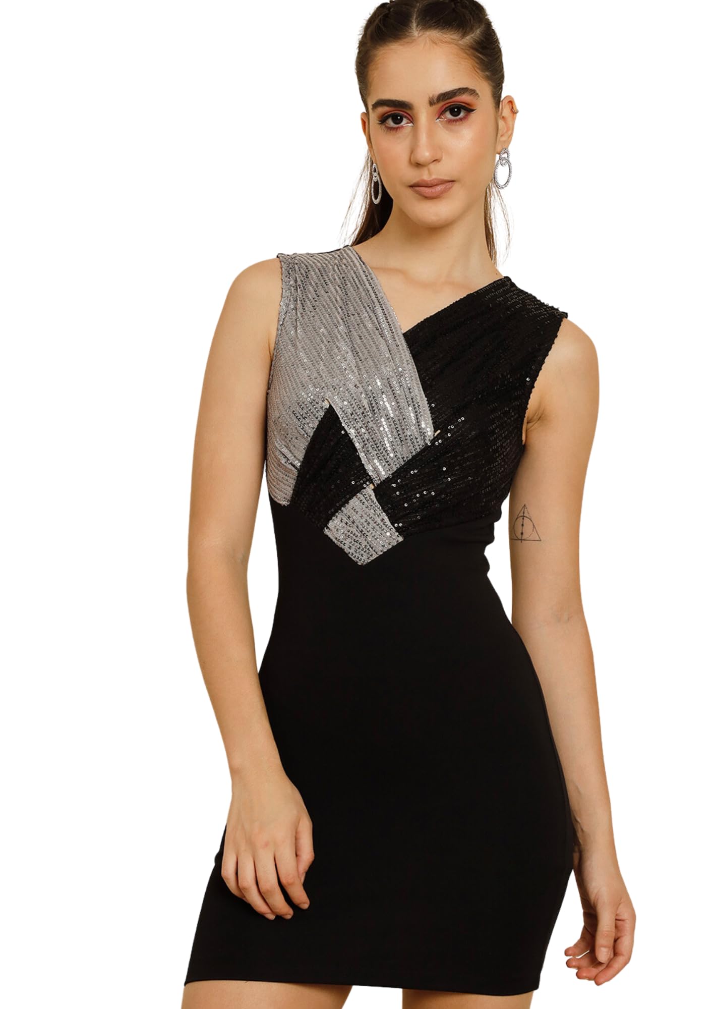 tandul Dress - Multicolor Dress, Above Knee/Mid Thigh Length Bodycon Dress, Sleeveless Casual Dress for Women (6411)-picture-42