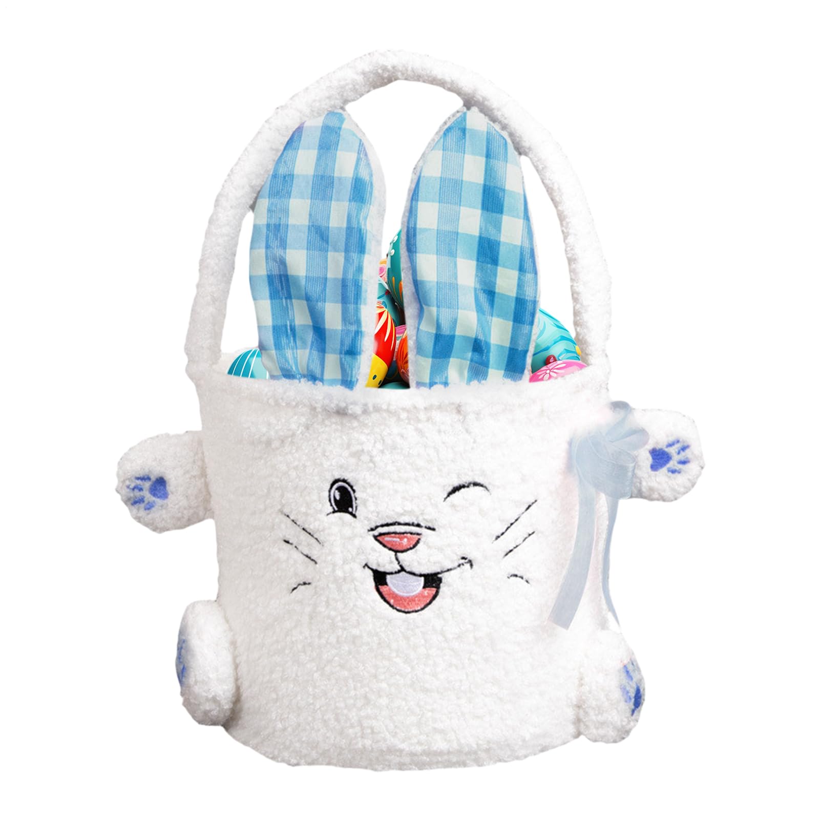 Panier souple lapin de Pâques sac peluche adapté pour bonbons