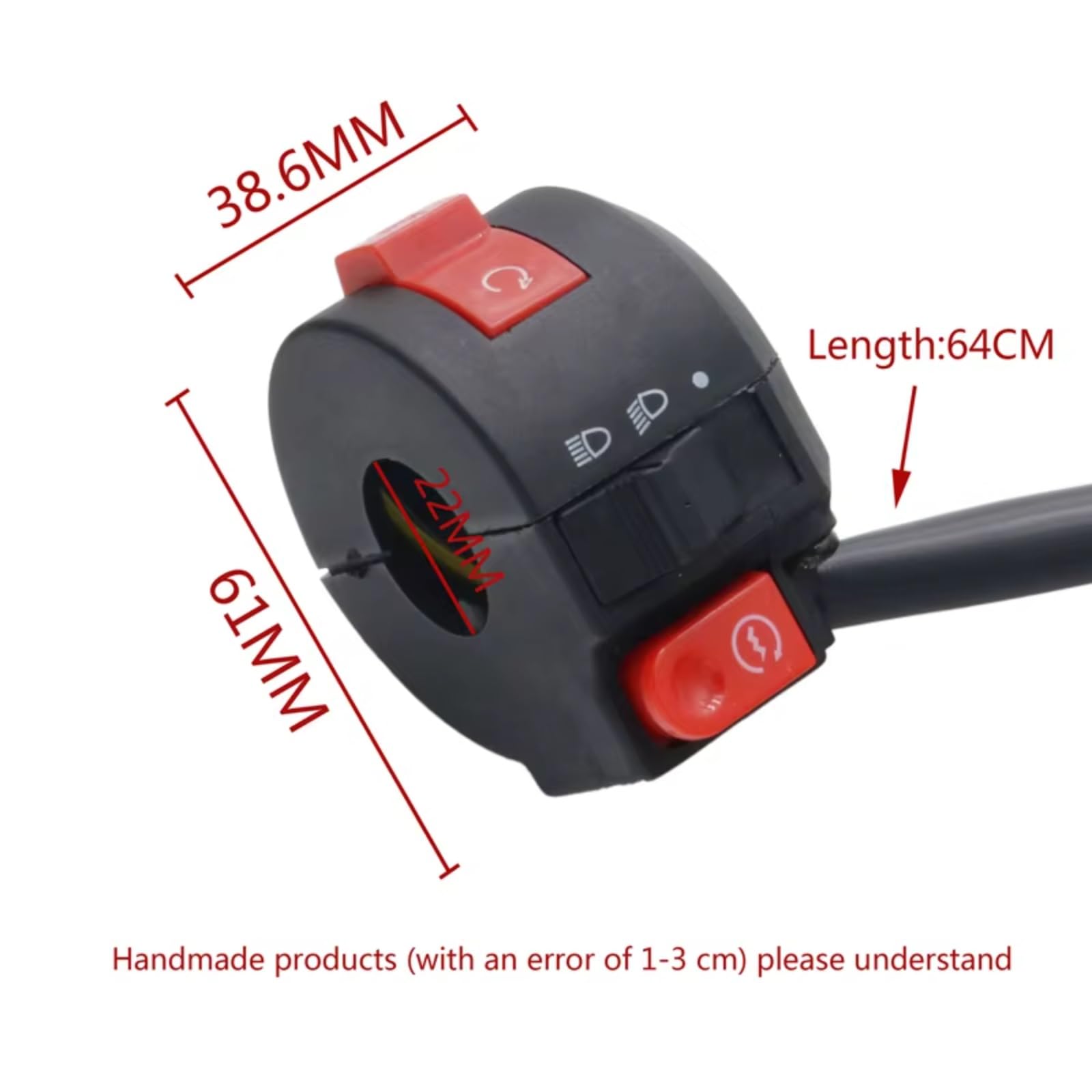 Interruptor señal moto Control De Manillar De Interruptor De Motocicleta De 22MM Para Interruptores Universales, Botones De Inicio De Faros De Luz De Giro