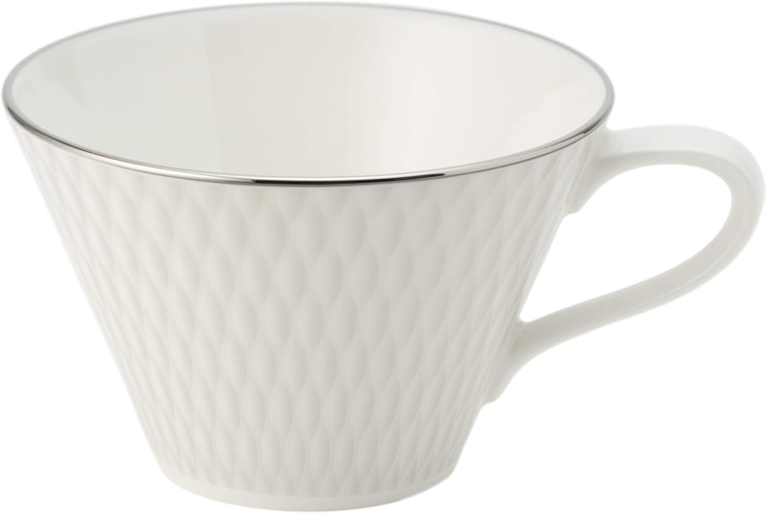 Narumi 52073-2933 Cup Saucer, Ruffle Platinum, 6.8 fl oz (200 cc), Made in Japan