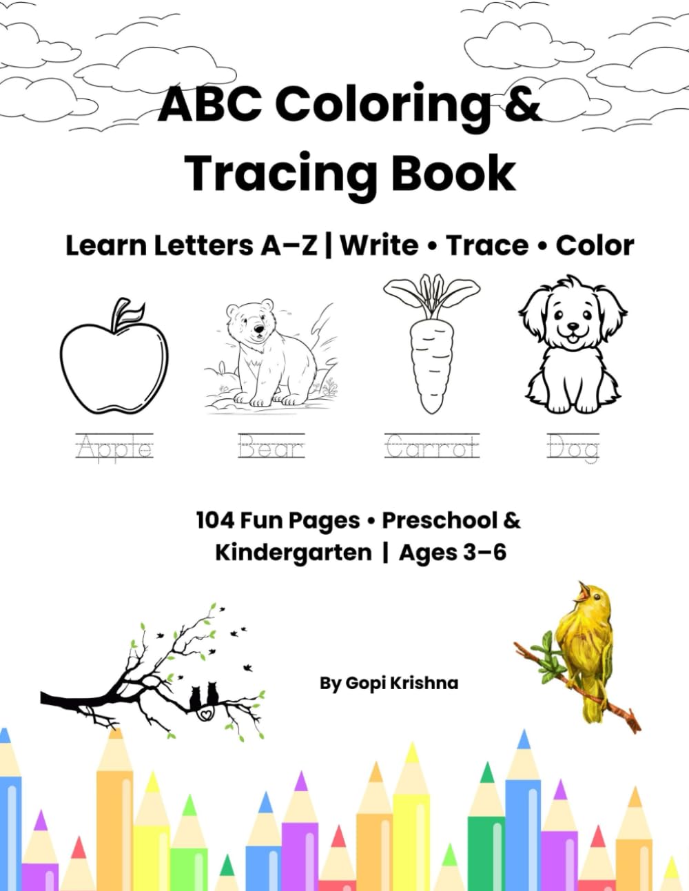ABC Coloring & Tracing Book: Learn Letters A–Z | Write • Trace • Color
