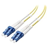 Cable Matters Plenum Rated Duplex OS2 Single Mode Fiber Optic Patch Cable - 1m / 3.3ft, LC to LC UPC 9/125 OFNP OS2 Fiber Optic Cable