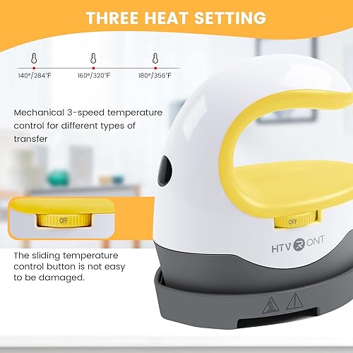 Miniatura 8 de HTVRONT Mini máquina de prensa de calor, pequeña prensa de calor portátil, máquina de prensa de hierro para camisetas, sombreros, proyectos de