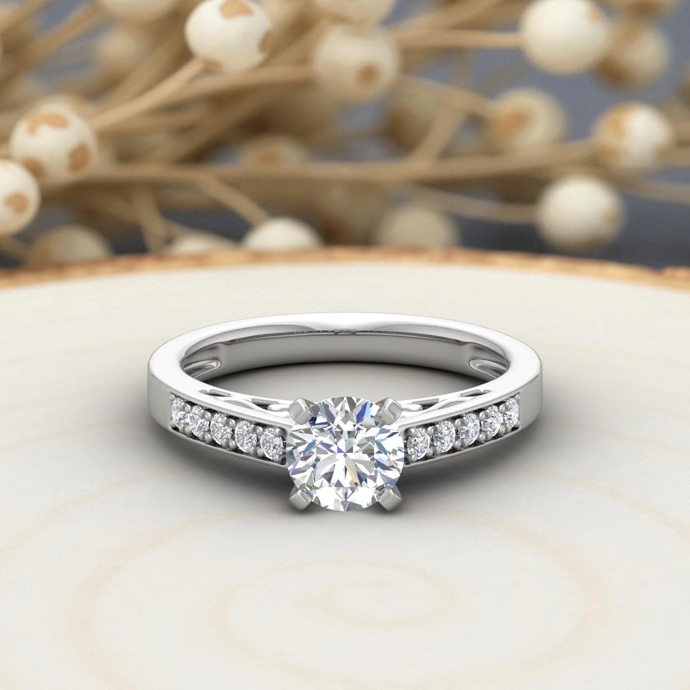 1.12 Carat Diamond Engagement Ring in 14K Solid Gold