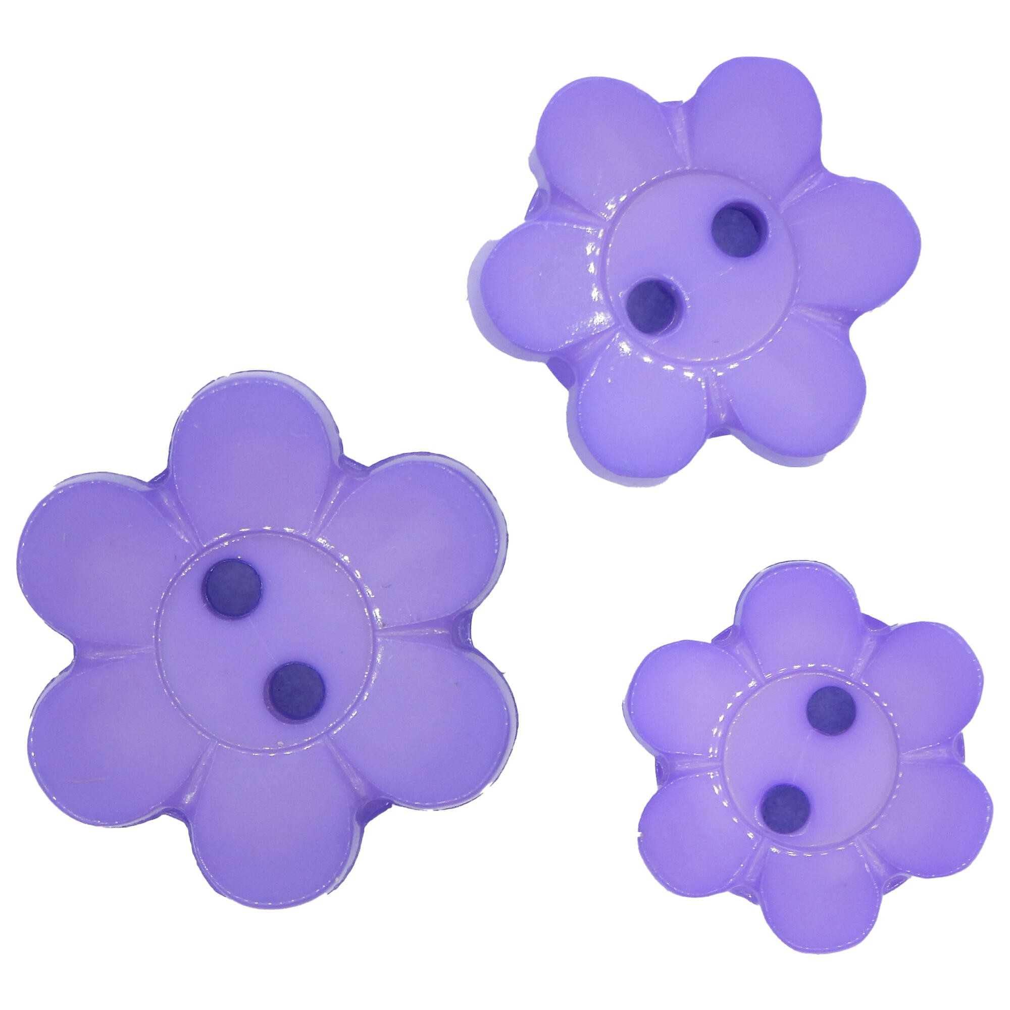 Daisy Flower Buttons 11mm 15mm 17mm Flower Bright Jumper Craft Buy 2 4 Or 8 431D, 28 Lavender, 8 17mm