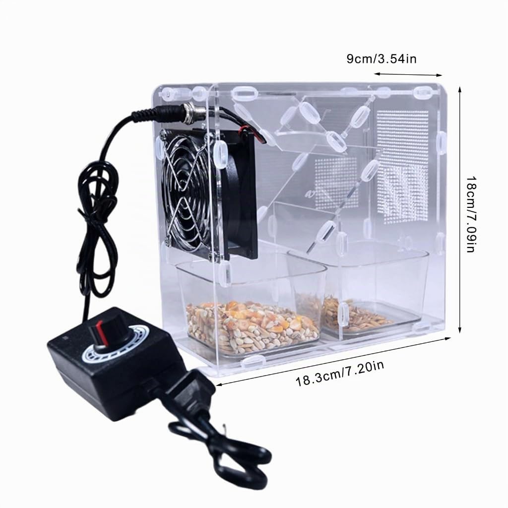 Máquina de soplado de granos de comida para pájaros, velocidad ajustable, máquina de bombardeo de alimentos para pájaros para fácil y mantenimiento