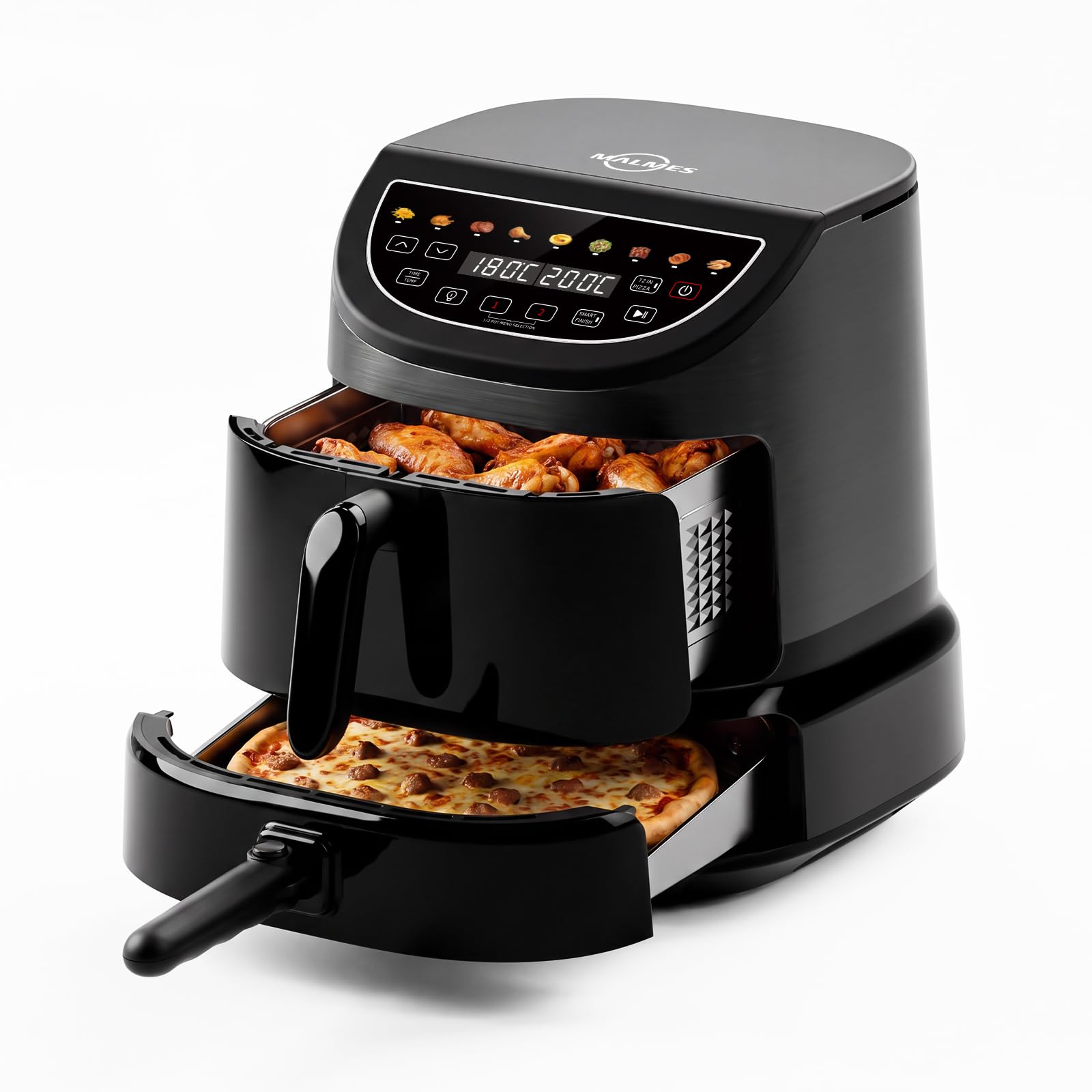 Friteuse à air 8,5L avec deux cavités et four à pizza