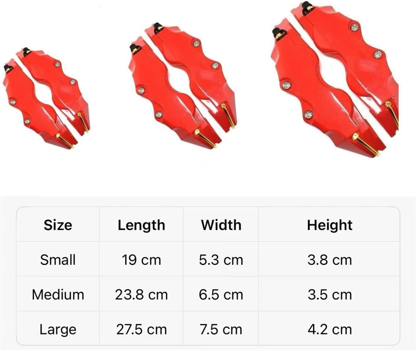 2/4pcs Auto Brake Caliper Covers for Chevy C10 S10 Ram 150, Wheel Hub Protection Kit ABS Plastic HeatResistant Exterior Modification Parts,2 red (Medium)