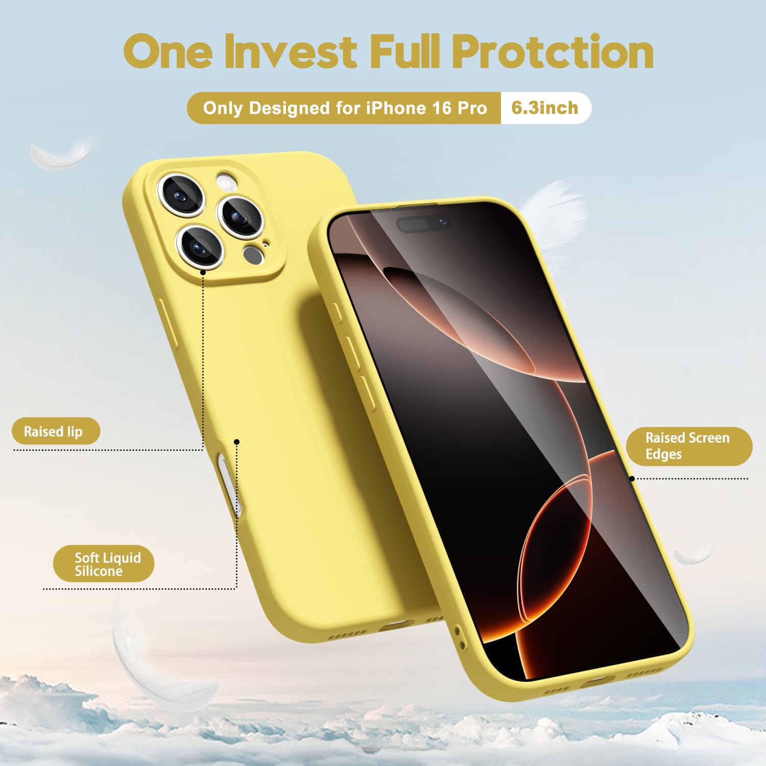oakxco for iPhone 16 Pro Max Case Liquid Silicone, Soft Rubber Gel Elegant Aesthetic Basic Simple Cover, Cute Thin Slim TPU Matte Solid Color Plain Smooth Case for Women Girl, Light Pink — view 890