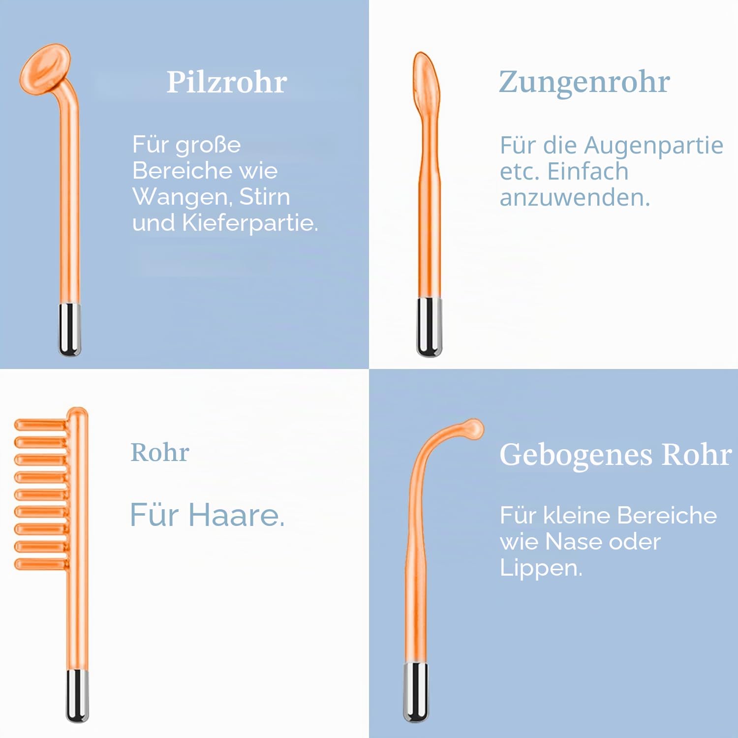 TUMAKOU Hochfrequenzstab Gesicht Hauttherapiegerät mit 4 Neon Stab Aknebehandlung Hautstraffung Faltenreduzierung