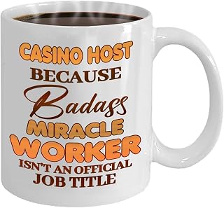Casino Host Mug Gifts Bulks For Office Women Men Work Friends Coworker, 11oz White Ceramic Coffee Mug Driking Coffee Cup For Birthday Christmas