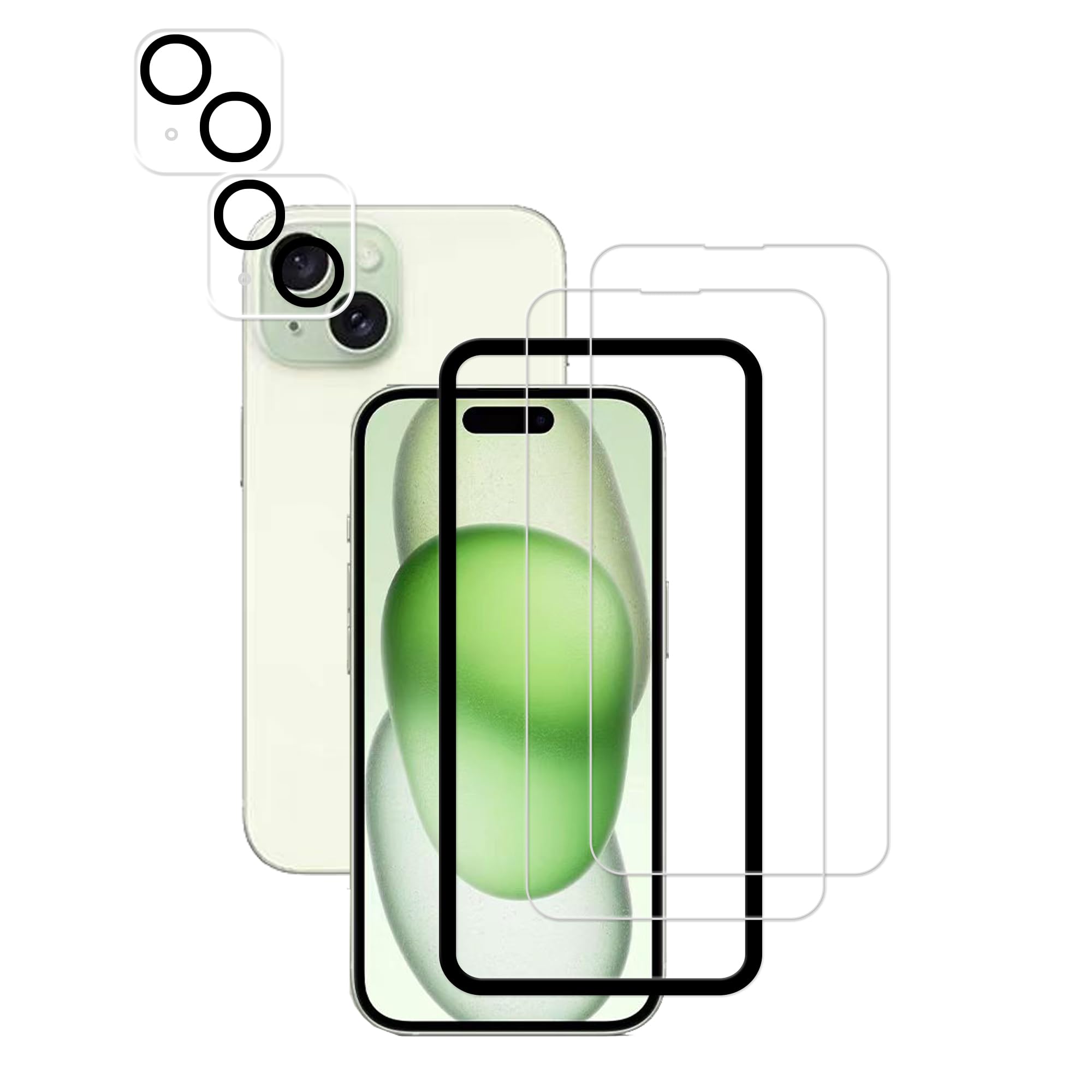 HKKAIS 対応 iphone15 フィルム【2+2 枚セット+ガイド枠付き】…