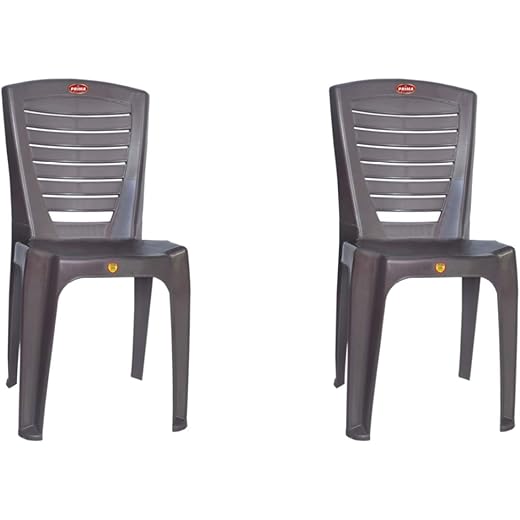 Prima Plastic Chair Set of 2 Weather Brown