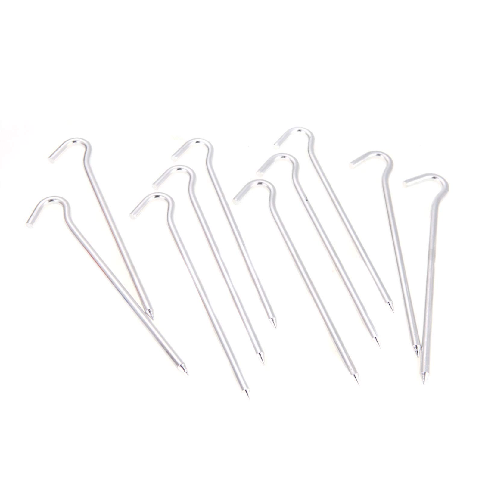 Gwoździe do namiotu Akcesoria do namiotów Srebrny kolor 10 szt. 18 cm Stop aluminium Szpilka do namiotu Kołek do szpilki Gwóźdź Camping Piesze wycieczki Narzędzie podróżne Namiot na zewnątrz (sre