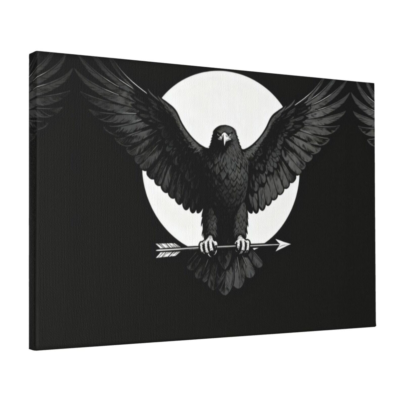 CNTDBU Black Eagle Wings Canvas Wall Art 16x24 Inch-Large Modern Painting Print for Living Room, Framed Ready to Hang Artwork for Bedroom