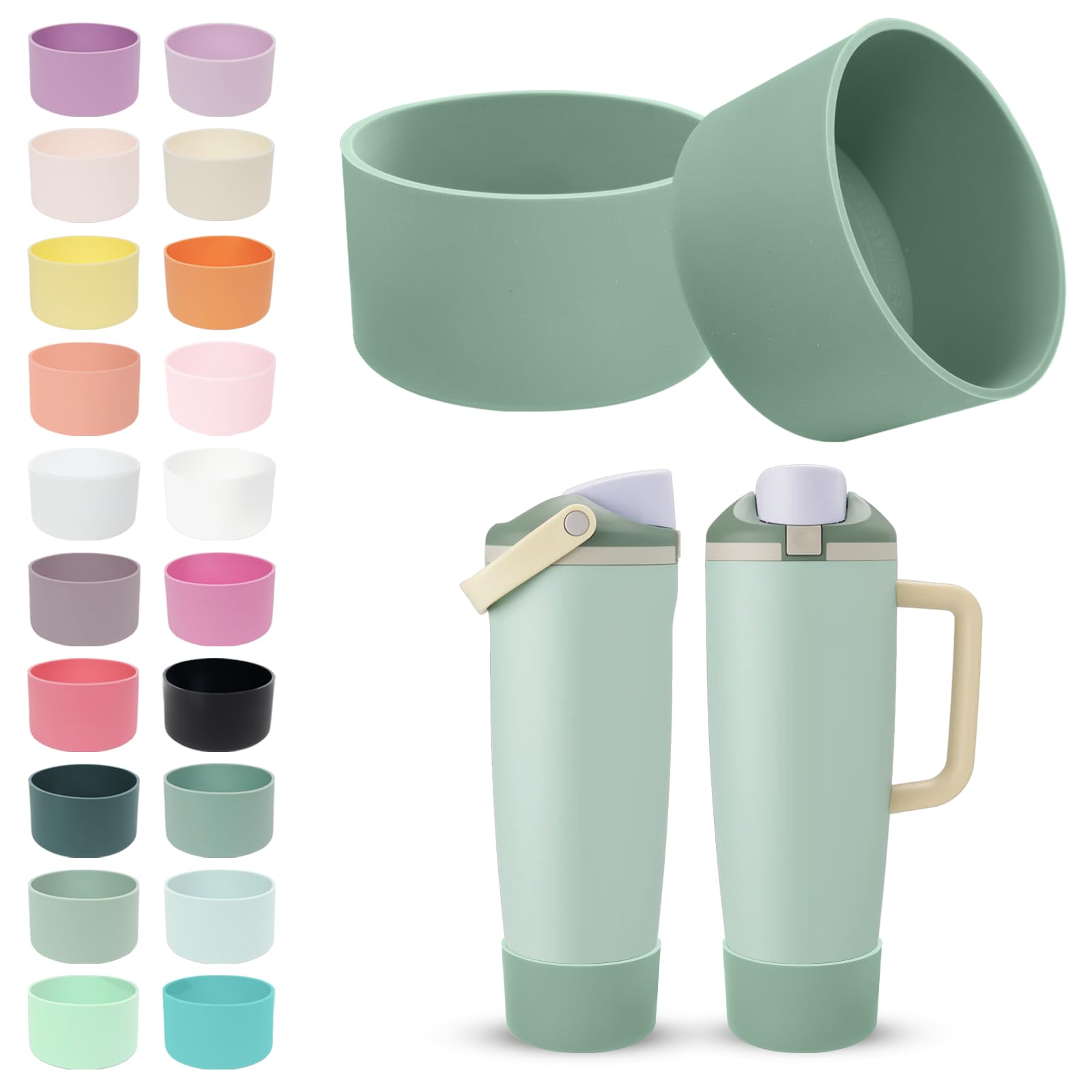 Kaitiaki 2Pcs Silicone Boots for 30oz & 40oz Owala Bottles Sway & Tumblers – Non-Slip, Scratch-Resistant, Stability Enhancer for Owala Accessories,