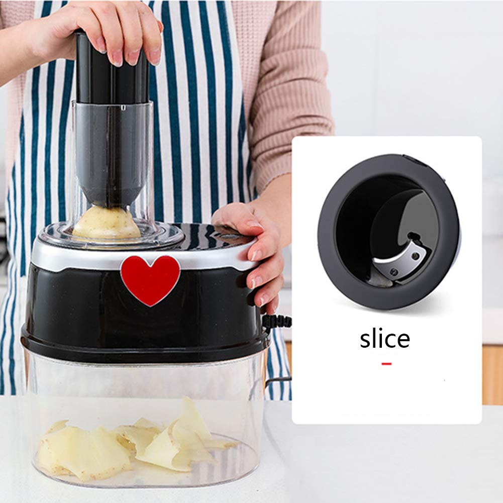 Li-HIM Cortadora de Ensalada eléctrica/Cortador de rallador de Verduras con Control de un Toque y 4 Cuchillas, para Frutas Vegetales (220V 150W)