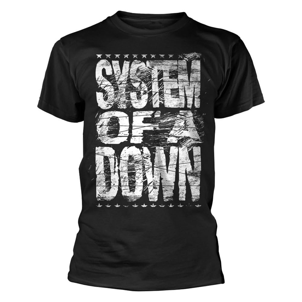 SYSTEM OF A DOWN DISTRESSED LOGO T-Shirt X-Large BLACK