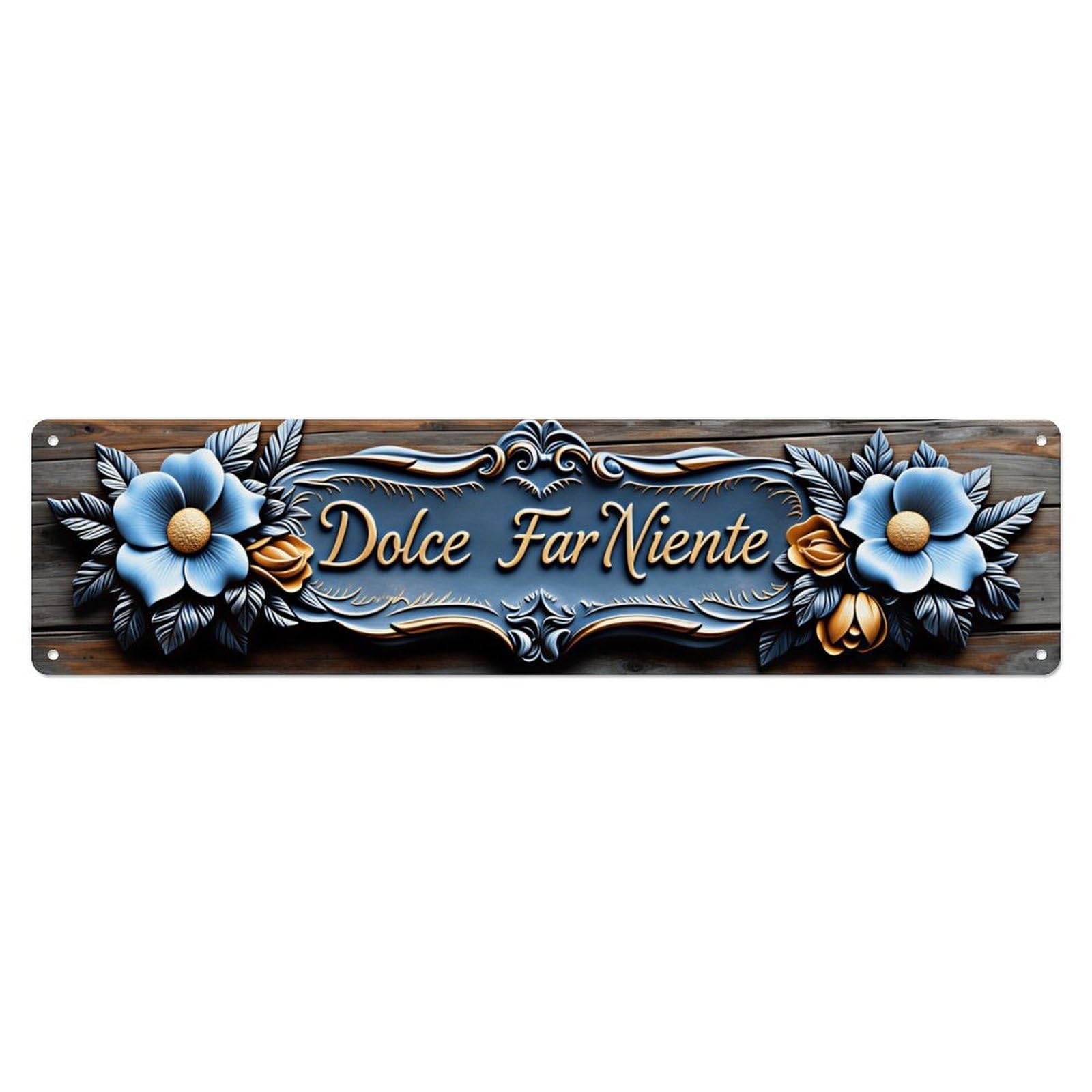 Ornate Vintage Dolce Far Niente Decorative Sign Vintage Aluminium Metal Sign, Retro Wall Decor for Home, Bar, Garage & Farmhouse 10 * 40cm