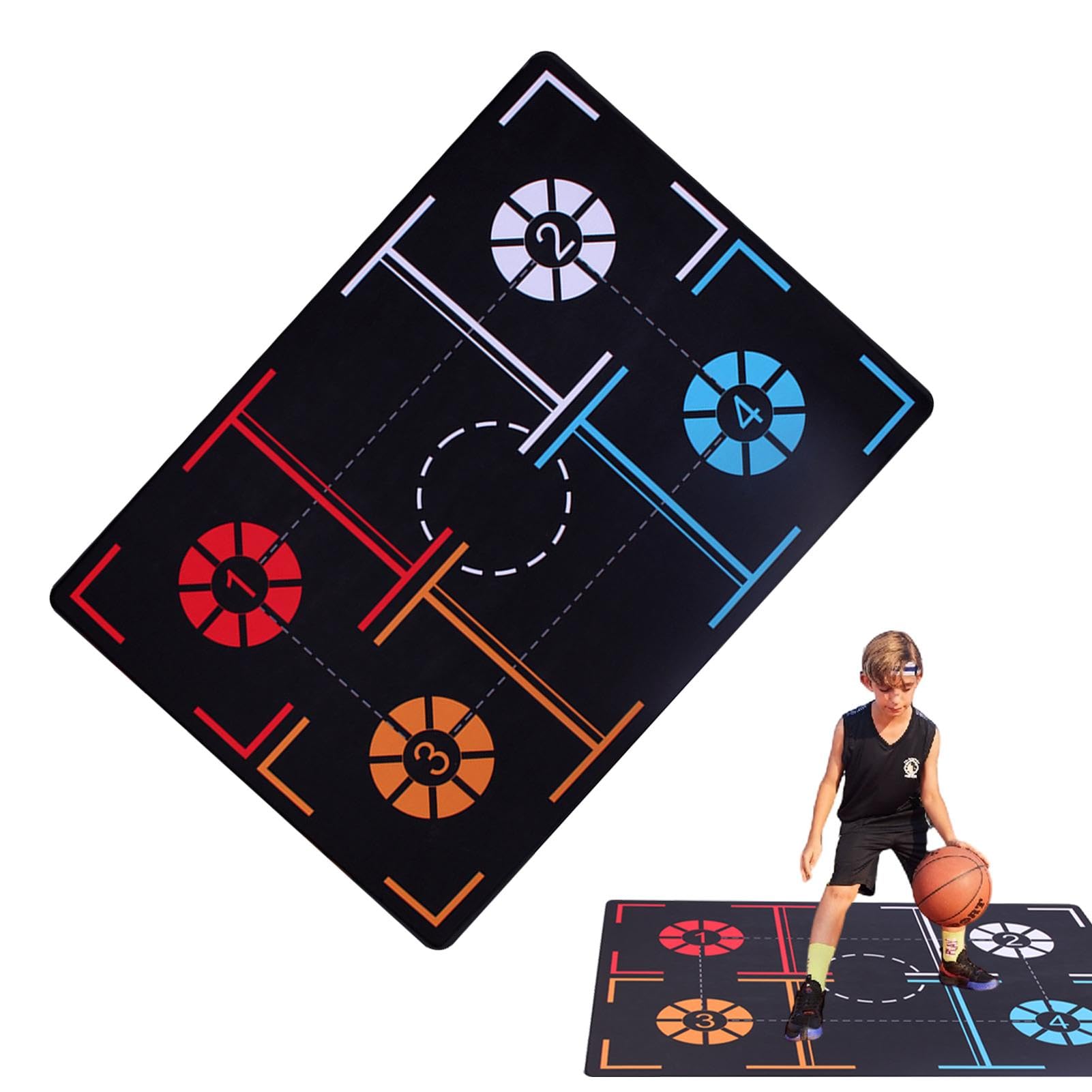 Tapete de entrenamiento para baloncesto, tapete de entrenamiento para adultos y niños, almohadilla de entrenamiento para interiores y exteriores, para mejorar las habilidades de baloncesto en parques