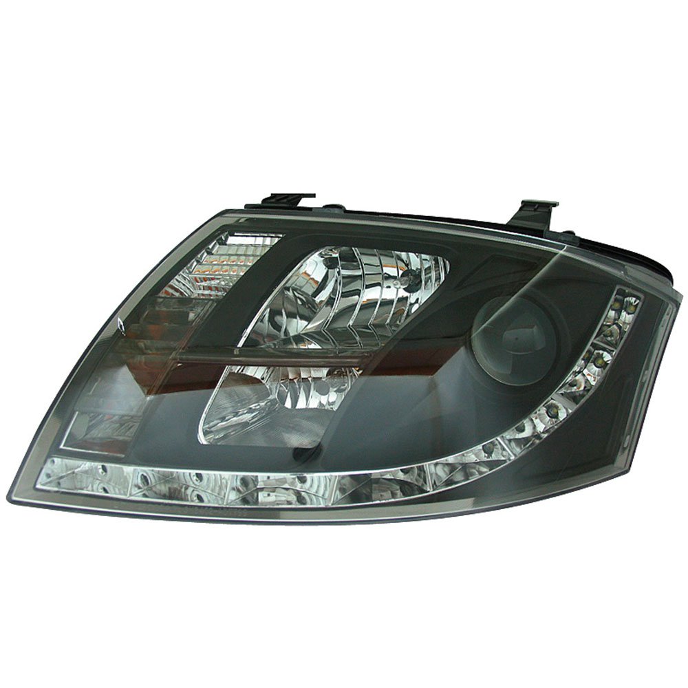 AutoStyle Set Headlights in DRL-Look compatible with Audi TT 8N 1999-2005 - Black