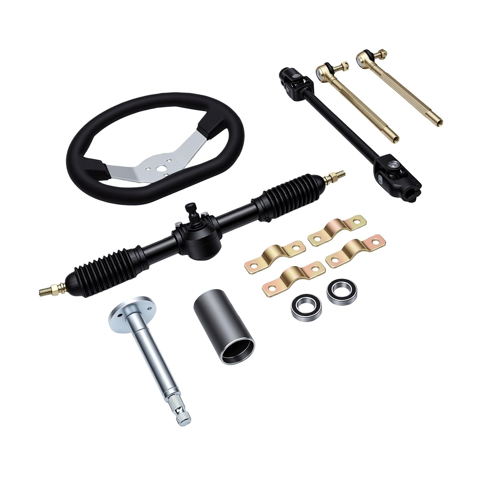 Diyeeni Zestaw Kierownicy Go-kart 270 Mm z przekładnią zębatkową 440 Mm, do