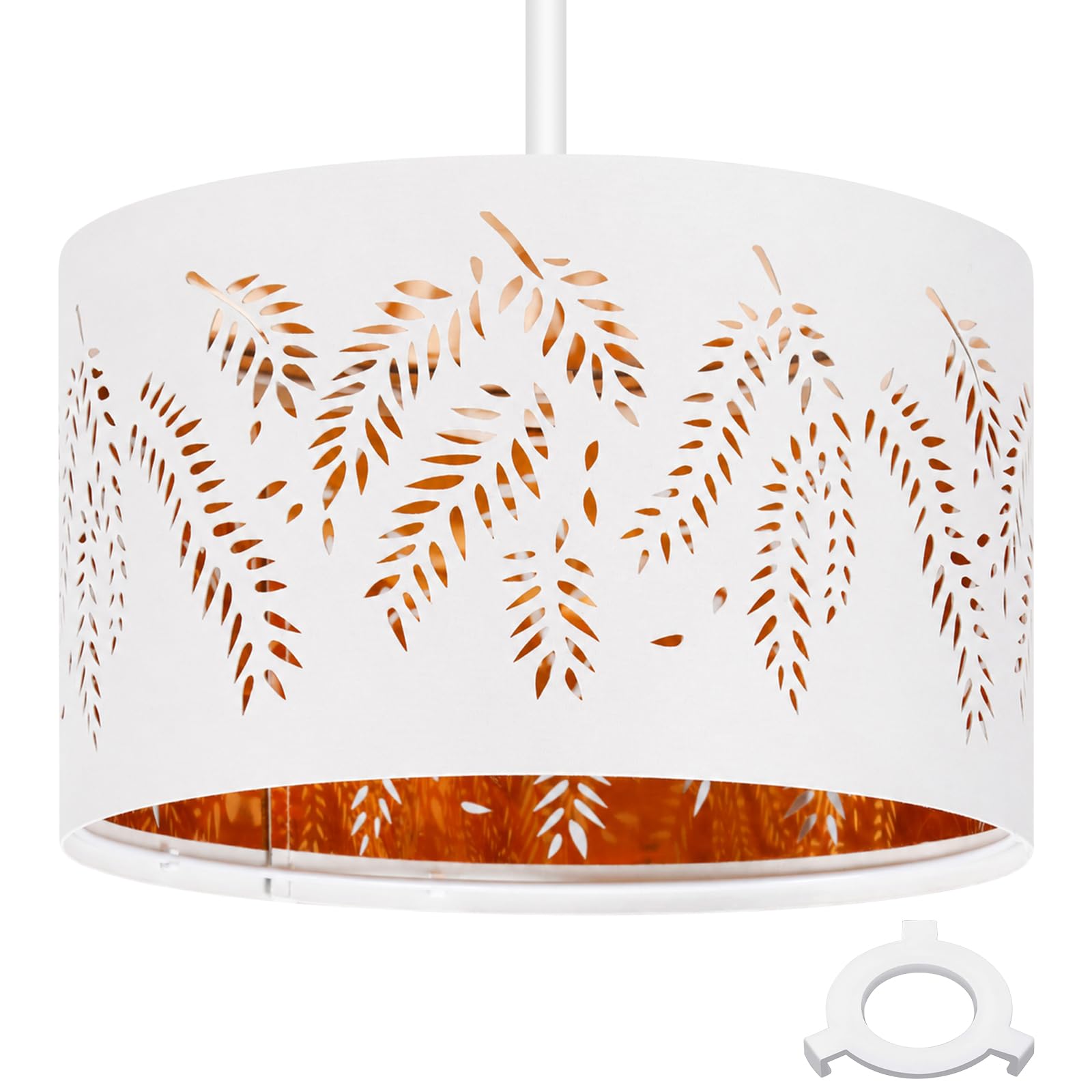 Weewooday Lampshades Modern Cut Out Leaves Design Light Shade Ceiling for Table Pendant Lights, Bedroom Decor, Ceiling Lamp Shades for Living Rooms, Diameter 25cm