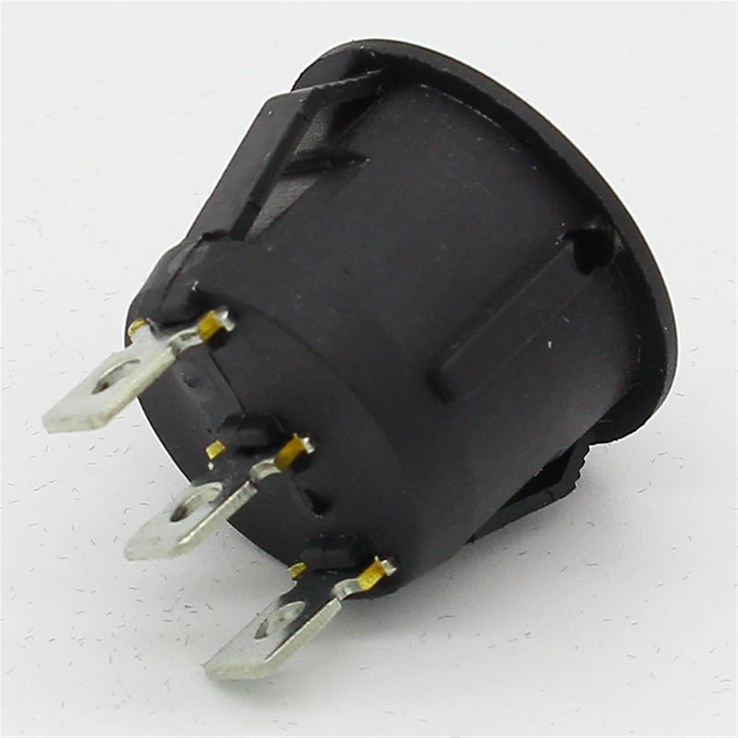 5Pcs Mini Round Black 3 Pin SPDT ON-Off Rocker Switch Snap-in