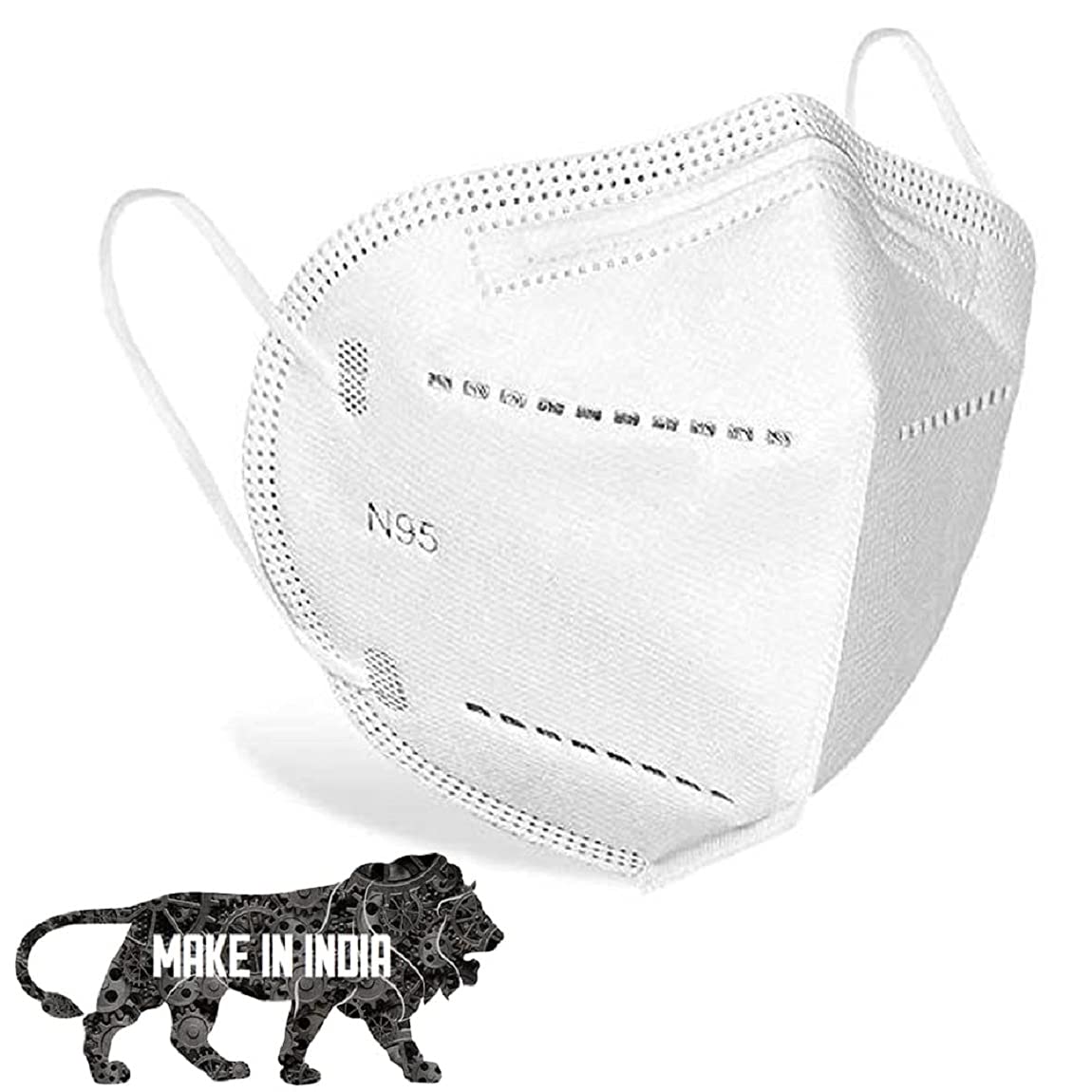 Surat Dream Men's/Women's Nonwoven Fabric Reusable, Washable Cloth N95 Mask without Valve (10 Pieces, White)