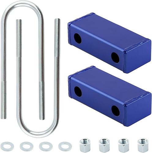 Miniatura 9 de Tuningsworld Kit de bloque de bajada de 3 pulgadas y kit de pernos en U para Chevy C10 trasero 1960-1972 Kit de bloque de bajada de resorte de hoja