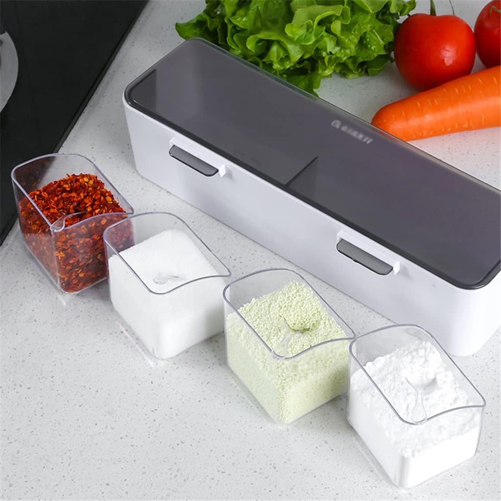 Kitchen Wall-Mounted Spice Rack Seasoning Box Salt Pepper Jar Sugar Bowl Spice Box for Kitchen Gadget Device Sets Organizer Tool (Color : B, Size : 8.5 * 7.5 * 30cm) (A 8.5 * 7.5 * 30cm)