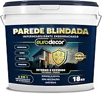 Parede Blindada Euro Decor Tinta Emborrachada Fácil Aplicação Proteção Contra Infiltrações (Branco, 18 Kg)