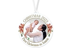 2021 Aunt Keepsake Ornament - Baby and Aunt Picture Personalized Photo Ornament