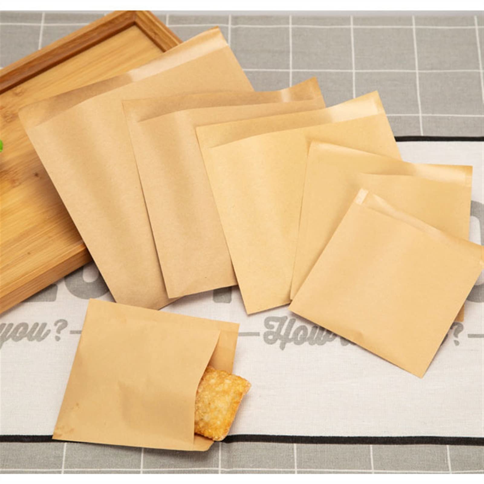 Bolsas de Pan con Ventana, Bolsas de Papel Kraft antigrasa for sándwiches y Productos de panadería, Abiertas, en Varios tamaños(20 * 15cm 600PCS)