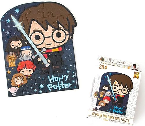 Miniatura 3 de Playhouse Brilla en la oscuridad Harry Potter Chibi - Mini rompecabezas troquelado de 28 piezas para niños
