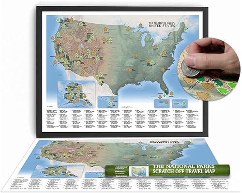 Vista 2 de Mapa de viaje para raspar los parques nacionales