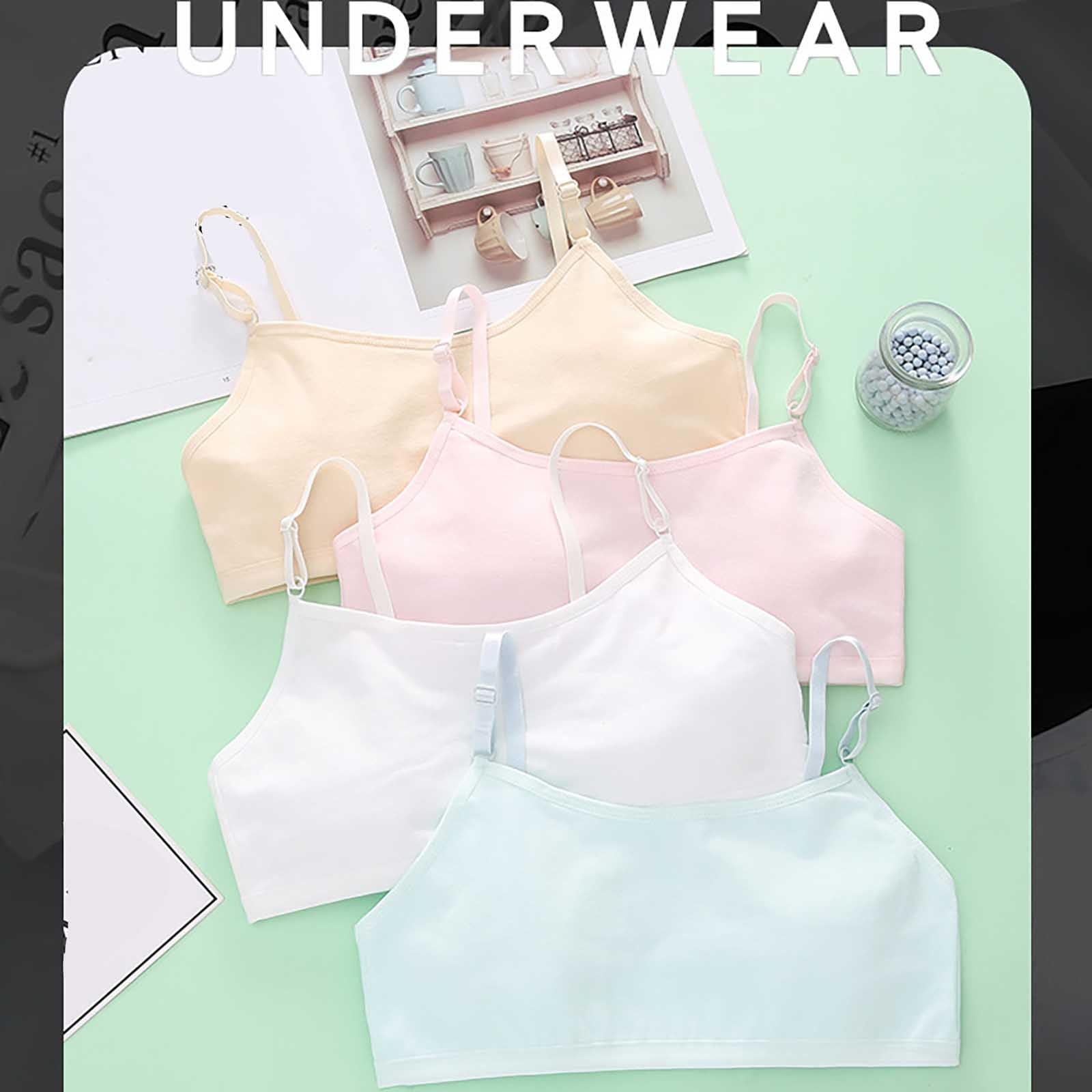 Crop Top BH Niñas Sin Costuras Deportes Sujetador Entrenamiento Blanco Adolescente Sujetador Camisola Estilo Sin Costuras Niños