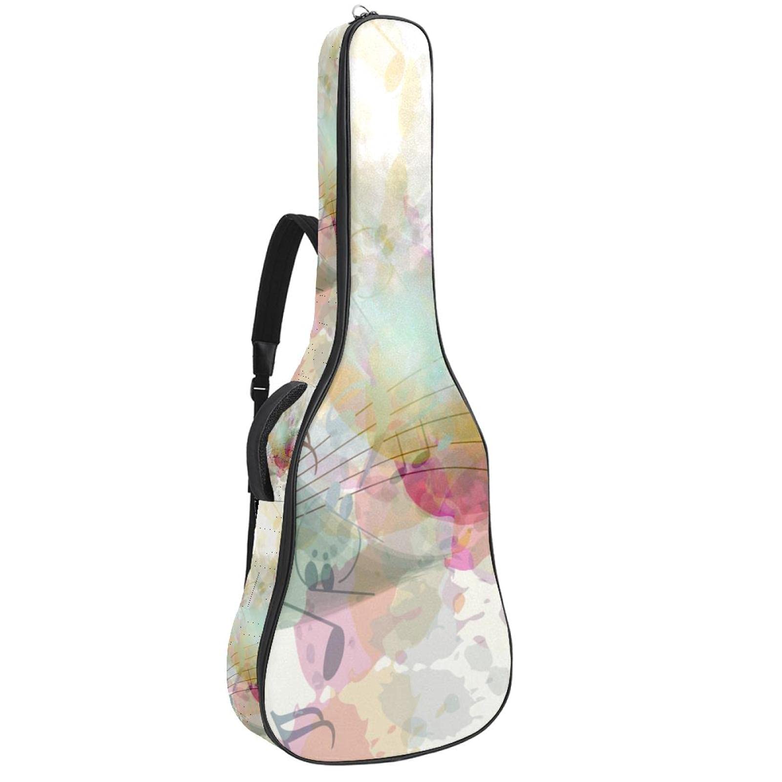 42 Pollice Chitarra Acustica Borsa con Antiurto Spessa Imbottito Zaino per Chitarra Basso Folk Classica Musica Note Staff