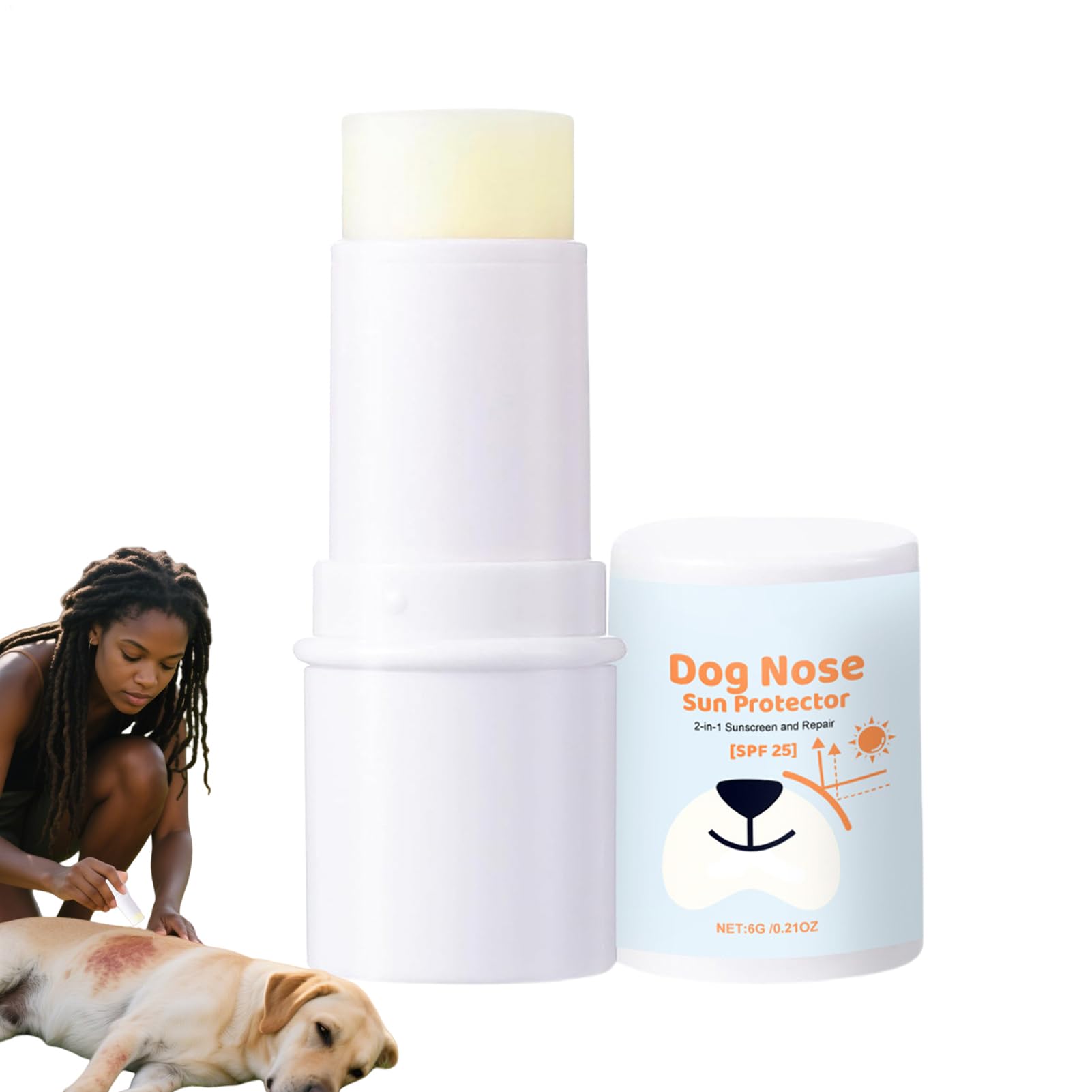 Crème solaire pour chiens – Baume hydratant et apaisant | Crème solaire résistante à l'eau à large spectre, hydratante et apaisante pour animaux de compagnie à peau sèche et sensible et chiots
